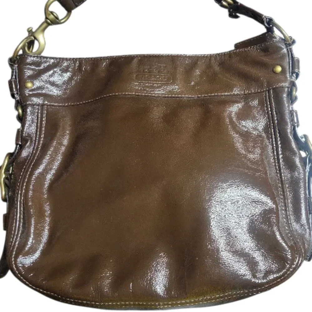 Coach Pre-loved Hobo Patent Leather Shoulder Bag